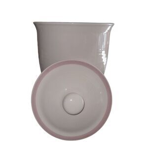 Pfaltzgraff White and Pink Ceramic Canister